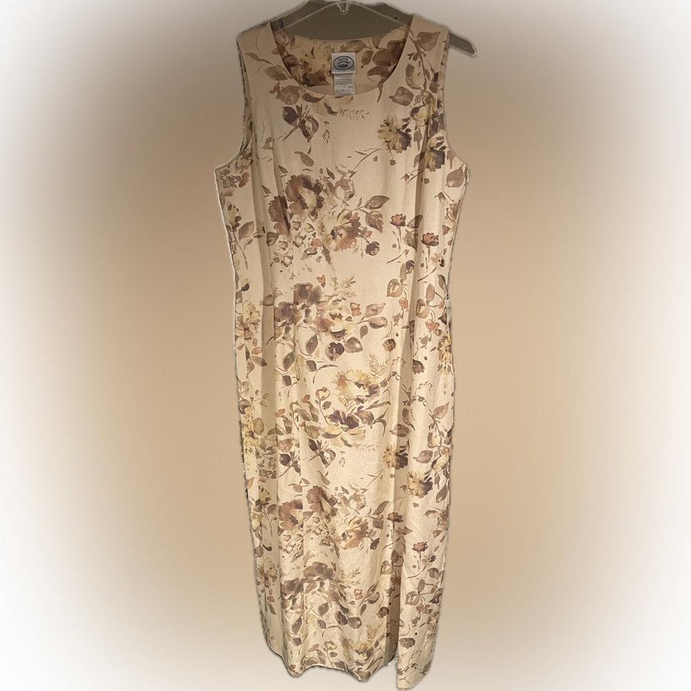 Silk and Linen Laura Ashley Floral Dress